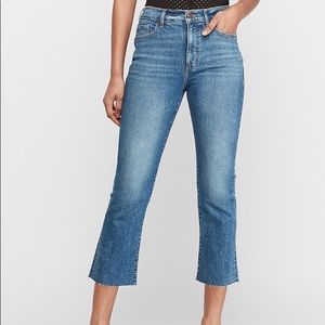 High rise cropped flare jeans